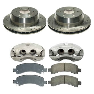 Callahan Brake Parts® - Drilled and Slotted Rear Brake Kit with Calipers