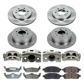 Callahan Brake Parts® - Plain Front and Rear Brake Kit with Calipers