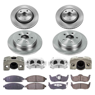 Callahan Brake Parts® - Plain Front and Rear Brake Kit with Calipers