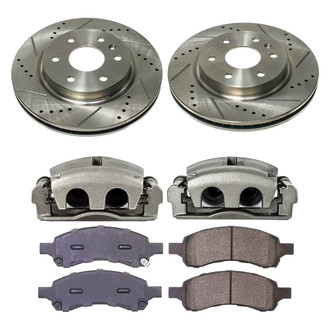 Callahan Brake Parts® - Drilled and Slotted Front Brake Kit with Calipers