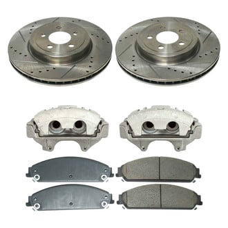 Callahan Brake Parts® - Drilled and Slotted Front Brake Kit with Calipers