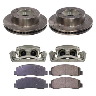 Callahan Brake Parts® - Drilled and Slotted Front Brake Kit with Calipers