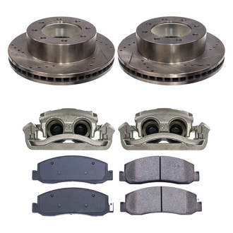 Callahan Brake Parts® - Drilled and Slotted Front Brake Kit with Calipers