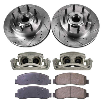 Callahan Brake Parts® - Drilled and Slotted Front Brake Kit with Calipers