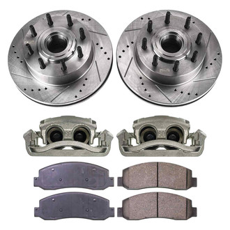 Callahan Brake Parts® - Drilled and Slotted Front Brake Kit with Calipers
