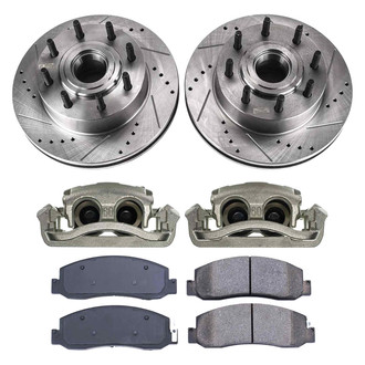 Callahan Brake Parts® - Drilled and Slotted Front Brake Kit with Calipers