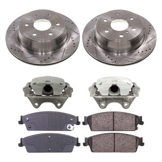 Callahan Brake Parts® - Drilled and Slotted Rear Brake Kit with Calipers