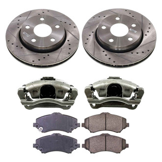 Callahan Brake Parts® - Drilled and Slotted Front Brake Kit with Calipers