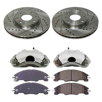 Callahan Brake Parts® - Drilled and Slotted Front Brake Kit with Calipers