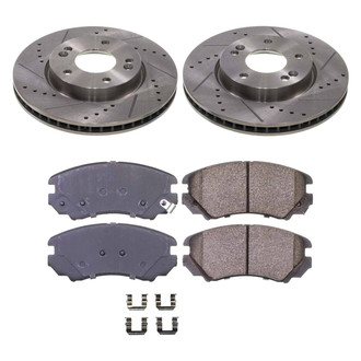 Callahan Brake Parts® - Drilled and Slotted Front Brake Kit