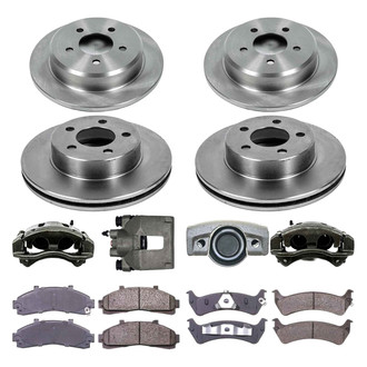 Callahan Brake Parts® - Plain Front and Rear Brake Kit with Calipers