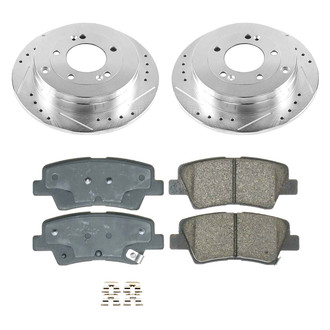 Callahan Brake Parts® K027037 - Drilled and Slotted Rear Brake Kit