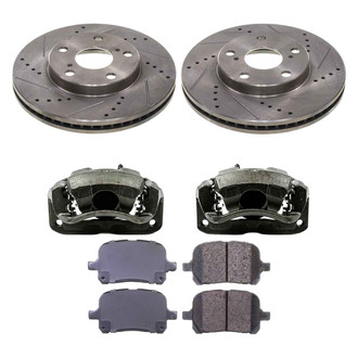 Callahan Brake Parts® K027096 - Drilled and Slotted Front Brake Kit with Calipers
