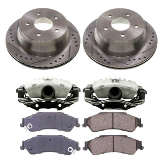 Callahan Brake Parts® - Drilled and Slotted Rear Brake Kit with Calipers