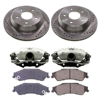 Callahan Brake Parts® - Drilled and Slotted Rear Brake Kit with Calipers