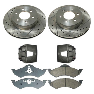 Callahan Brake Parts® - Drilled and Slotted Front Brake Kit with Calipers
