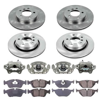 Callahan Brake Parts® - Plain Front and Rear Brake Kit with Calipers