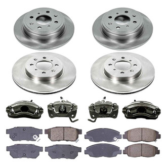 Callahan Brake Parts® - Plain Front and Rear Brake Kit with Calipers