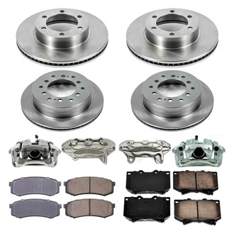 Callahan Brake Parts® - Plain Front and Rear Brake Kit with Calipers