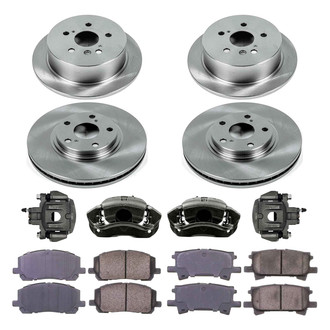 Callahan Brake Parts® - Plain Front and Rear Brake Kit with Calipers