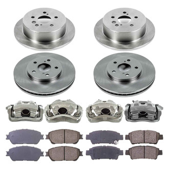 Callahan Brake Parts® - Plain Front and Rear Brake Kit with Calipers