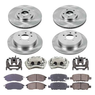 Callahan Brake Parts® - Plain Front and Rear Brake Kit with Calipers