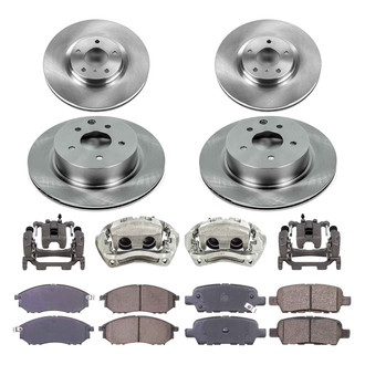 Callahan Brake Parts® - Plain Front and Rear Brake Kit with Calipers