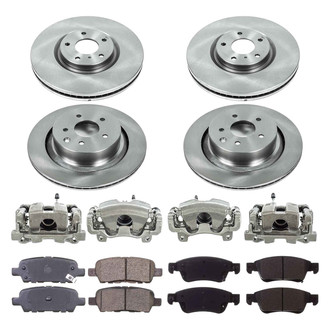 Callahan Brake Parts® - Plain Front and Rear Brake Kit with Calipers