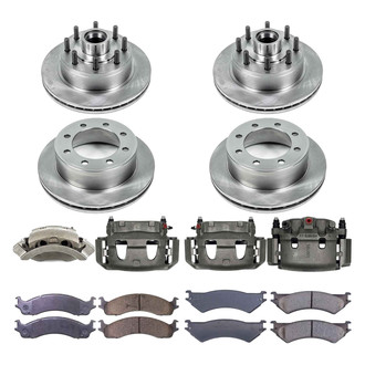 Callahan Brake Parts® - Plain Front and Rear Brake Kit with Calipers