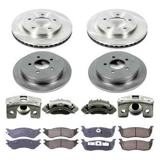 Callahan Brake Parts® - Plain Front and Rear Brake Kit with Calipers