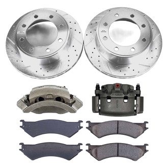 Callahan Brake Parts® - Drilled and Slotted Rear Brake Kit with Calipers