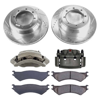 Callahan Brake Parts® - Drilled and Slotted Rear Brake Kit with Calipers