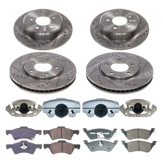 Callahan Brake Parts® - Drilled & Slotted Brake Kit with Calipers