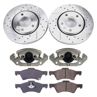 Callahan Brake Parts® - Drilled and Slotted Front Brake Kit with Calipers