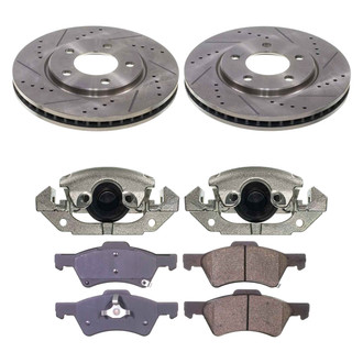 Callahan Brake Parts® - Drilled and Slotted Front Brake Kit with Calipers