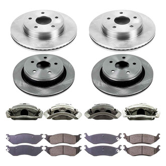 Callahan Brake Parts® - Plain Front and Rear Brake Kit with Calipers