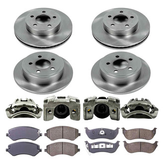 Callahan Brake Parts® - Plain Front and Rear Brake Kit with Calipers