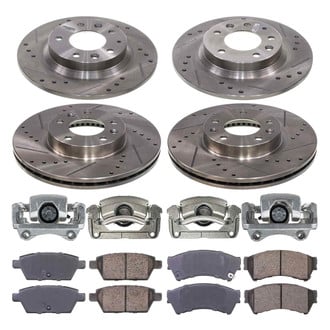 Callahan Brake Parts® - Drilled & Slotted Brake Kit with Calipers
