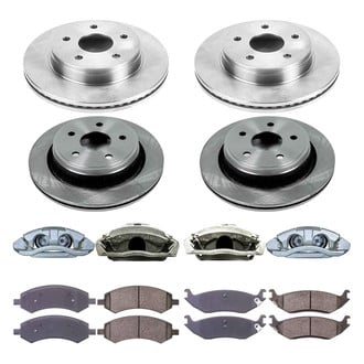Callahan Brake Parts® - Plain Front and Rear Brake Kit with Calipers
