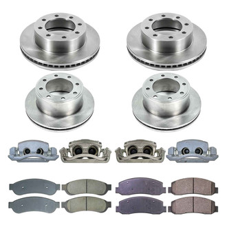 Callahan Brake Parts® - Plain Front and Rear Brake Kit with Calipers