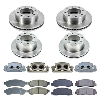 Callahan Brake Parts® - Plain Front and Rear Brake Kit with Calipers