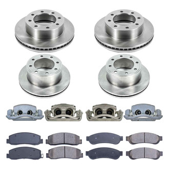 Callahan Brake Parts® - Plain Front and Rear Brake Kit with Calipers