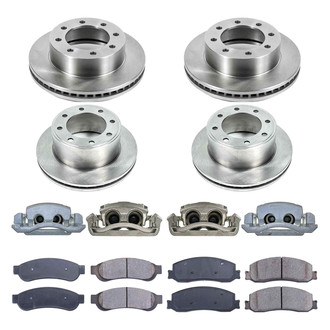 Callahan Brake Parts® - Plain Front and Rear Brake Kit with Calipers