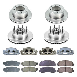 Callahan Brake Parts® - Plain Front and Rear Brake Kit with Calipers