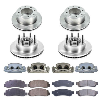 Callahan Brake Parts® - Plain Front and Rear Brake Kit with Calipers
