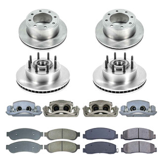 Callahan Brake Parts® - Plain Front and Rear Brake Kit with Calipers