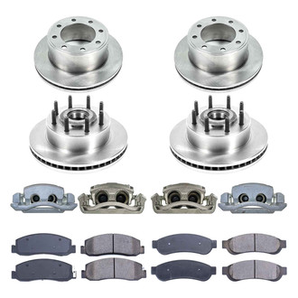 Callahan Brake Parts® - Plain Front and Rear Brake Kit with Calipers