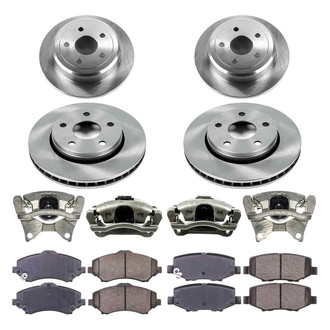Callahan Brake Parts® - Plain Front and Rear Brake Kit with Calipers