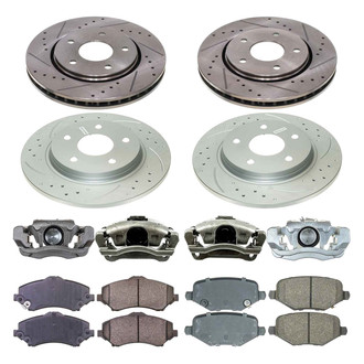 Callahan Brake Parts® - Drilled & Slotted Brake Kit with Calipers