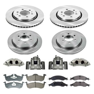 Callahan Brake Parts® - Plain Front and Rear Brake Kit with Calipers